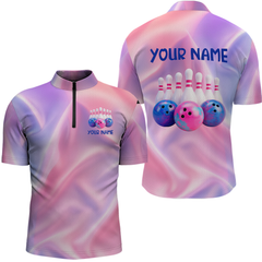 Maxcorners Custom Pink Bowling Shirts for Men Women Team Bowling Polo & Quarter Zip Shirts LM1708
