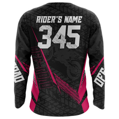 Maxcorners Motocross Racing Jersey Kid Women Men Dirt Bike Shirt Upf30+ Off-road Jersey Pink MT2809