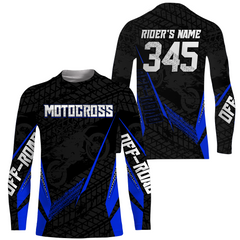 Maxcorners Motocross Racing Jersey Kid Women Men Dirt Bike Shirt Upf30+ Off-road Jersey Blue MT2809