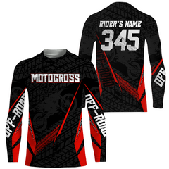 Maxcorners Motocross Racing Jersey Kid Women Men Dirt Bike Shirt Upf30+ Off-road Jersey Red MT2809
