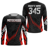 Maxcorners Motocross Racing Jersey Kid Women Men Dirt Bike Shirt Upf30+ Off-road Jersey Red MT2809
