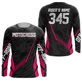 Maxcorners Motocross Racing Jersey Kid Women Men Dirt Bike Shirt Upf30+ Off-road Jersey Pink MT2809