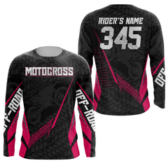 Maxcorners Motocross Racing Jersey Kid Women Men Dirt Bike Shirt Upf30+ Off-road Jersey Pink MT2809