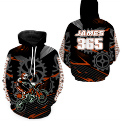 Maxcorners Orange Motocross Racing Hoodie for Men Women Dirt Bike Motorcycle Hoodie MX Jersey LM2809