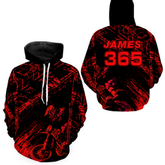 Maxcorners Red Motocross Hoodie Jersey Custom for Men Women Motorcycle Dirt Bike Hoodie Zip LM2809
