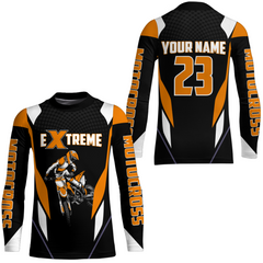 Maxcorners Motocross Racing Jersey Orange Off-road Riding Dirt Bike Shirt For Kid Men Women MT2709