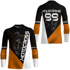Maxcorners Motocross Racing Jersey Upf30+ Dirt Bike Shirt Orange Motorcycle Off-Road Shirt MT2709