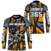 Maxcorners Orange Motocross Jersey Custom Dirt Bike Motorcycle Racing Shirt For Kid Men Women MT2709