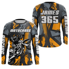 Maxcorners Orange Motocross Jersey Custom Dirt Bike Motorcycle Racing Shirt For Kid Men Women MT2709