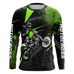 Maxcorners Motocross Racing Jersey Men Women Kid Upf30+ Dirt Bike Shirt Youth Adult Off-Road Navy Green MT2709
