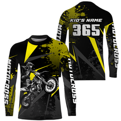 Maxcorners Motocross Racing Jersey Men Women Kid Upf30+ Dirt Bike Shirt Youth Adult Off-Road Yellow MT2709