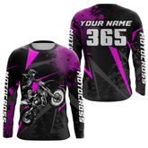 Maxcorners Motocross Racing Jersey Men Women Kid Upf30+ Dirt Bike Shirt Youth Adult Off-Road Purple MT2709
