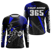 Maxcorners Motocross Racing Jersey Men Women Kid Upf30+ Dirt Bike Shirt Youth Adult Off-Road Navy Blue MT2709