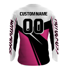 Maxcorners Pink Motocross Jersey Upf30+ Dirt Bike Racing Shirt Women & Girl Off-Road Jersey XM272 MT2809