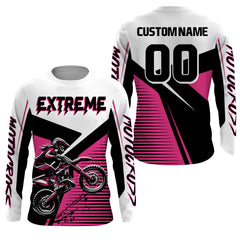 Maxcorners Pink Motocross Jersey Upf30+ Dirt Bike Racing Shirt Women & Girl Off-Road Jersey XM272 MT2809