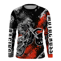 Maxcorners Motocross Racing Jersey Red Upf30+ Dirt Bike Shirt Men Women Kid Off-road Riding Jersey MT2809