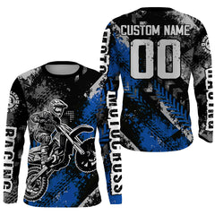 Maxcorners Motocross Racing Jersey Blue Upf30+ Dirt Bike Shirt Men Women Kid Off-road Riding Jersey MT2809