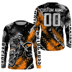 Maxcorners Motocross Racing Jersey Orange Upf30+ Dirt Bike Shirt Men Women Kid Off-road Jersey MT2809