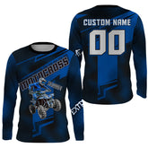 Maxcorners ATV Motocross Jersey Blue Upf30+ Quad Bike ATV Racing Jersey Men Women Kid ATV Shirt MT2809