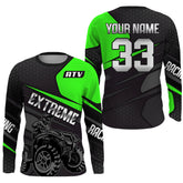 Maxcorners ATV Quad Racing Jersey Kid Men Women Upf30+ Green Quad Bike Shirt ATV Motocross MT2809