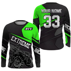 Maxcorners ATV Quad Racing Jersey Kid Men Women Upf30+ Green Quad Bike Shirt ATV Motocross MT2809