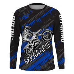 Maxcorners Kid Men Motocross Jersey Personalized Upf30+ Blue Dirt Bike Shirt MX Racing Jersey MT2809