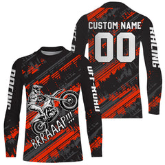 Maxcorners Kid Men Motocross Jersey Personalized Upf30+ Red Dirt Bike Shirt MX Racing Jersey XM231 MT2809