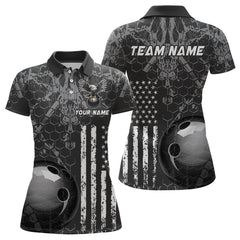 Maxcorners Custom Eagle US Flag Bowling Men Bowling Shirt Polo & Quarter-Zip Bowling Team Jerseys MT2306
