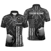 Maxcorners Custom Eagle US Flag Bowling Men Bowling Shirt Polo & Quarter-Zip Bowling Team Jerseys MT2306