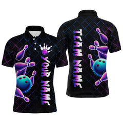Maxcorners Neon Bowling Custom Men Bowling Shirt Polo & Quarter-Zip Bowling Team Jerseys LM1625