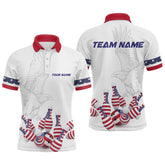 Maxcorners Custom Eagle US Flag Bowling Men Bowling Shirt Polo & Quarter-Zip Bowling Team Jerseys LM0706