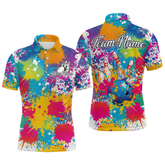 Maxcorners Custom Colorful Bowling Men Shirts Bowling Uniform Polo & 1/4 Zip Bowling Team Jerseys LM0803