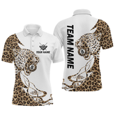 Maxcorners Personalized Leopard 8 Ball Billiard Shirts for Men Billiard Team Jersey Polo & 1/4 Zip Shirts MT1607