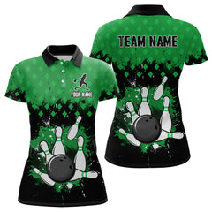Maxcorners Green Bowling Jersey Men And Women Custom Bowling Shirts Unisex Polo Bowling Team Shirt