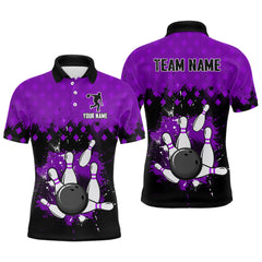 Maxcorners Purple Bowling Jersey Men And Women Custom Bowling Shirts Unisex Polo Bowling Team Shirt