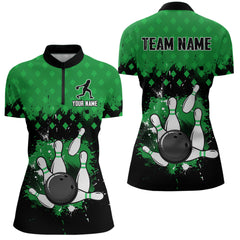 Maxcorners Green Bowling Jersey Men And Women Custom Bowling Shirts Unisex Polo Bowling Team Shirt