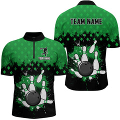 Maxcorners Green Bowling Jersey Men And Women Custom Bowling Shirts Unisex Polo Bowling Team Shirt