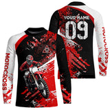 Maxcorners Adult&Kid Custom Motocross Jersey Red UPF30+ MX Racing Biker Off-road Dirt Bike Racewear| MT2809
