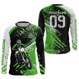 Maxcorners Adult&Kid Custom Motocross Jersey Green UPF30+ MX Racing Biker Off-road Dirt Bike Racewear| MT2809