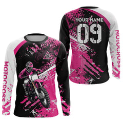 Maxcorners Adult&Kid Custom Motocross Jersey Pink UPF30+ MX Racing Biker Off-road Dirt Bike Racewear| MT2809