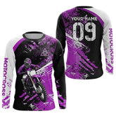Maxcorners Adult&Kid Custom Motocross Jersey Purple UPF30+ MX Racing Biker Off-road Dirt Bike Racewear| MT2809