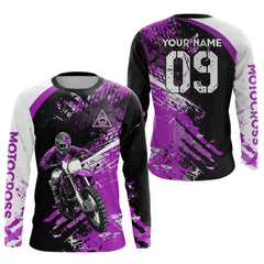 Maxcorners Adult&Kid Custom Motocross Jersey Purple UPF30+ MX Racing Biker Off-road Dirt Bike Racewear| MT2809