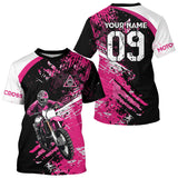 Maxcorners Adult&Kid Custom Motocross Jersey Pink UPF30+ MX Racing Biker Off-road Dirt Bike Racewear| MT2809