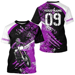 Maxcorners Adult&Kid Custom Motocross Jersey Purple UPF30+ MX Racing Biker Off-road Dirt Bike Racewear| MT2809