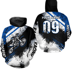 Maxcorners Adult blue custom dirt bike jersey Motocross jersey upf30+ mens women Motocross Shirt| MT2709