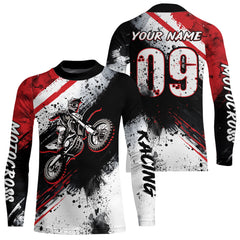 Maxcorners Adult red custom dirt bike jersey Motocross jersey upf30+ mens women Motocross Shirt| MT2709