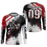 Maxcorners Adult red custom dirt bike jersey Motocross jersey upf30+ mens women Motocross Shirt| MT2709