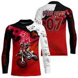 Maxcorners Custom Motocross Jersey Red Dirt Bike Clothes Upf30+ Mens Women Motorcycle Jersey| MT2709