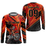 Maxcorners Custom Dirt Bike Jersey Orange Motocross Jersey Upf30+ Mens Women Extreme Racing Shirt| MT2809