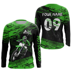 Maxcorners Green Custom Dirt Bike Jersey Motocross Jersey Upf30+ Motocross Shirts LM2809